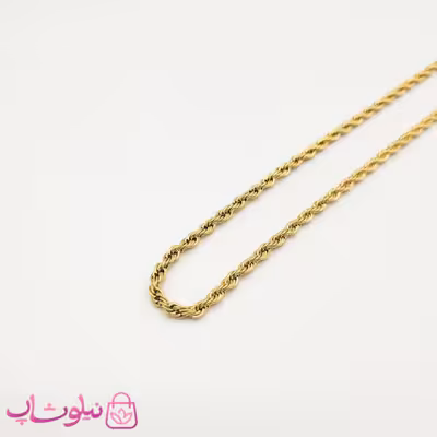 زنجیر طنابی مردانه گلد استیل نازک 75 سانت کد 859