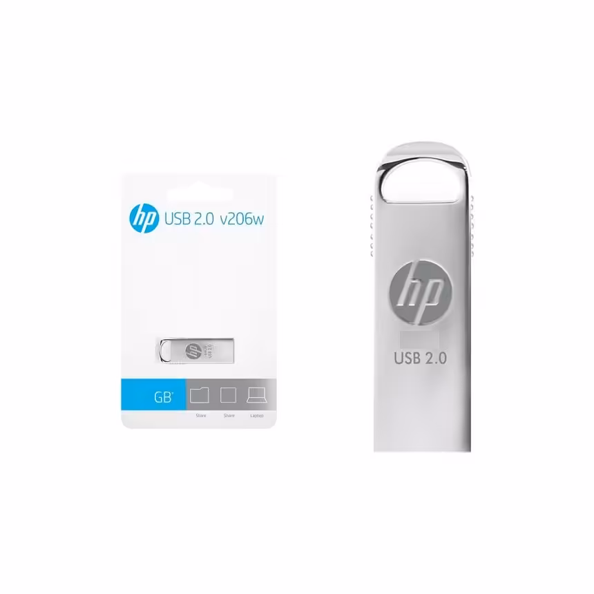 فلش 64 گیگ HP فلزی مدل 206 با گارانتی مادام العمر 
