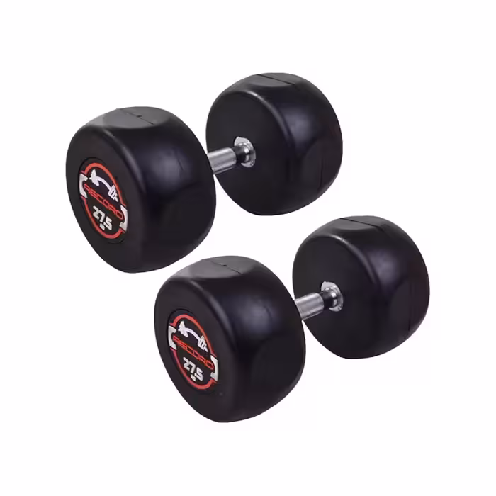 دمبل گرد استوپ دار 27.5 کیلوگرمی Record بسته دو عددی