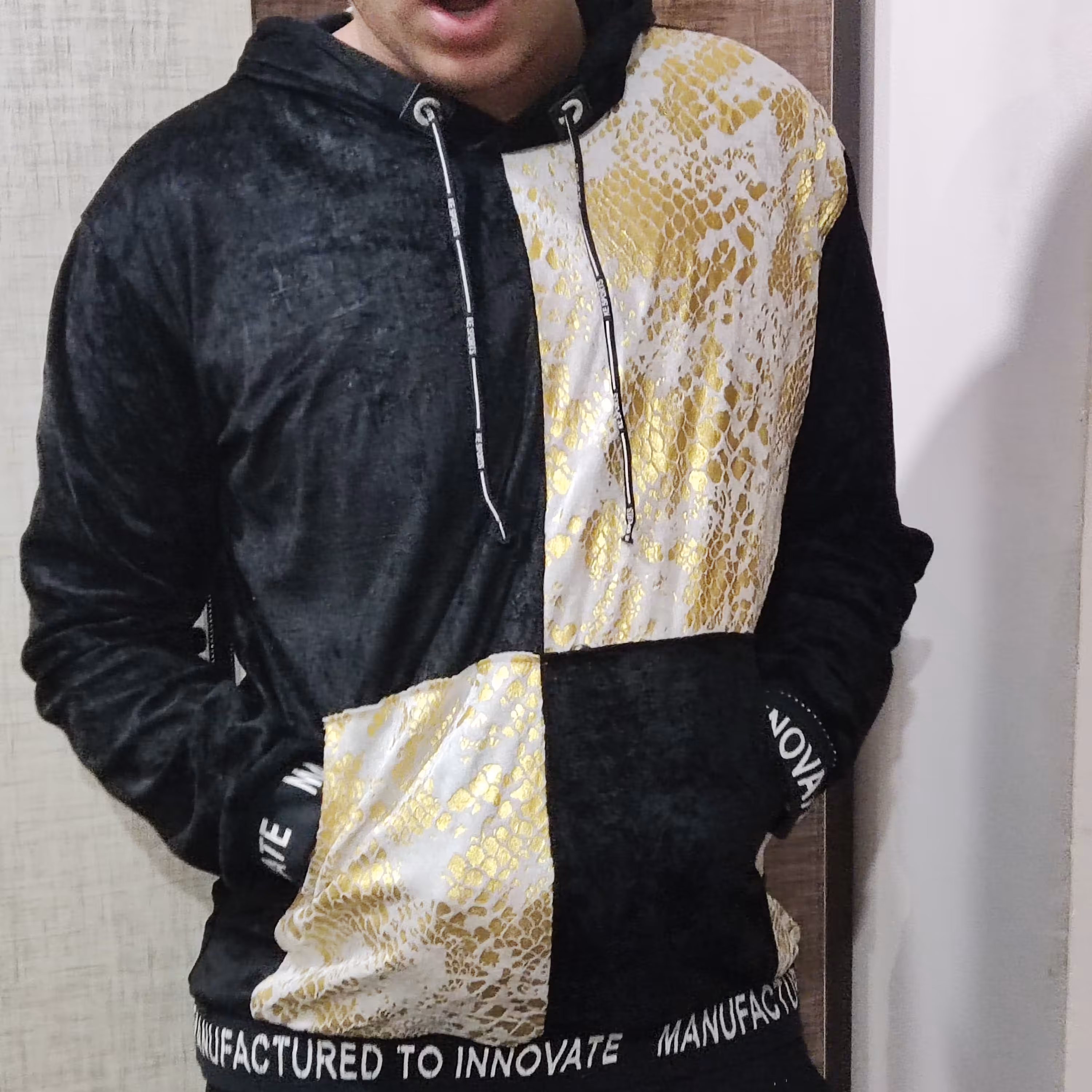 هودی مخمل مردانه دورنگ