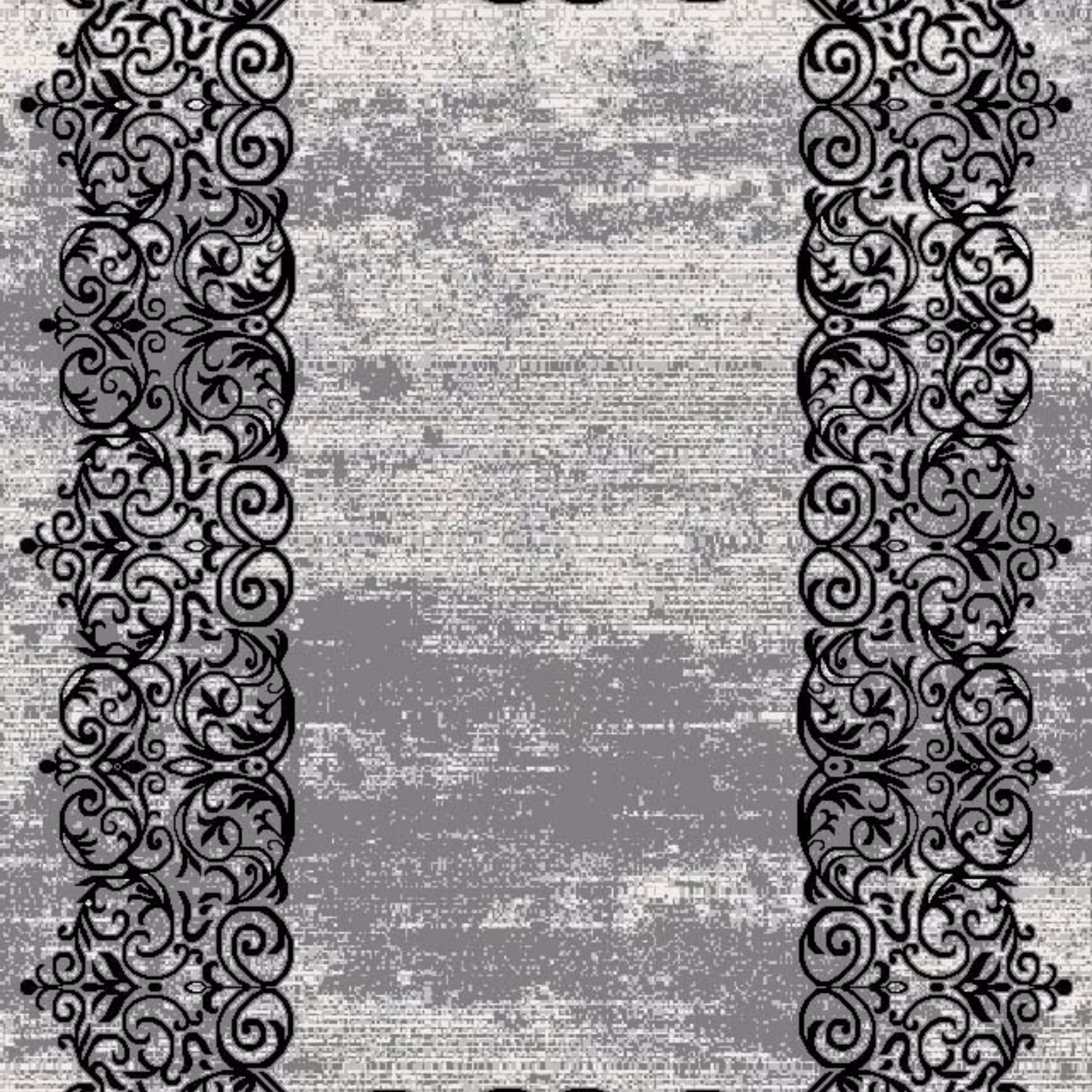 گلیم چهارمتری رنگ طوسی ساده و شیک کار کاشان چهارمتری