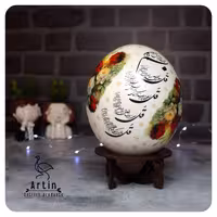 تخم شترمرغ تزئینی به همراه پایه (قابل شستشو)           