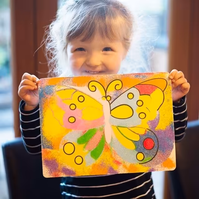 هنر ماسه 18 رنگ مقوایی