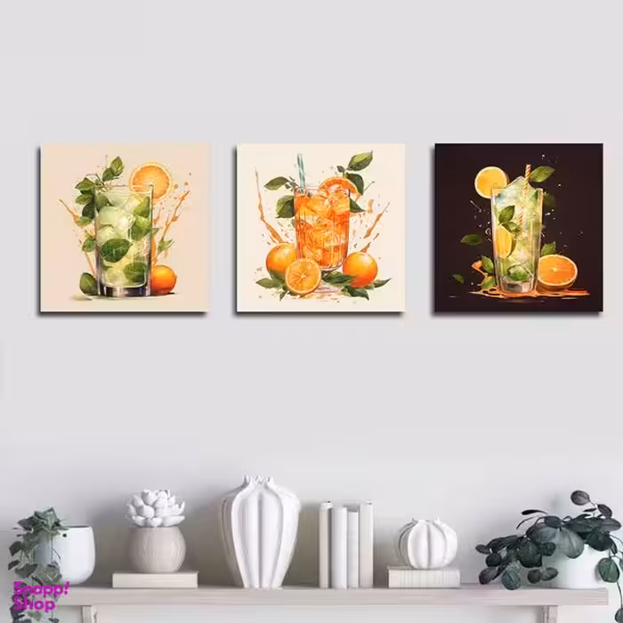 تابلو شاسی بکلیت طرح مدرن آبمیوه مدل SH-1744 مجموعه 3 عددی