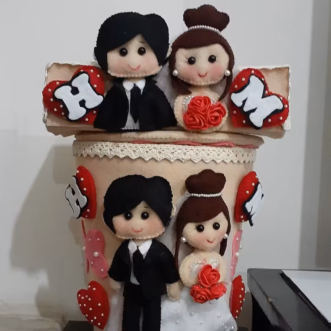 سطل و جادستمال عروس و داماد