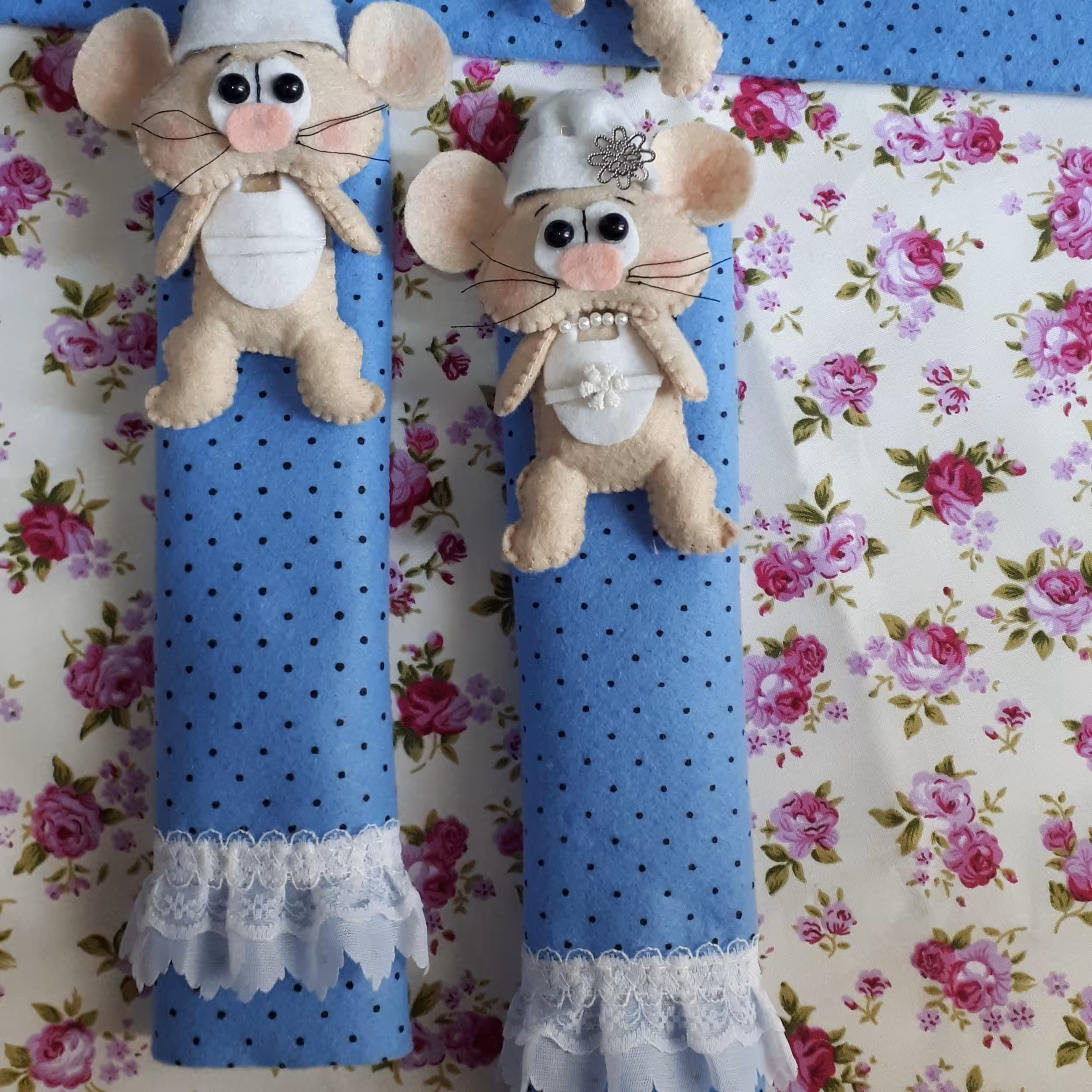 ست رو یخچالی و دستگیره یخچال نمدی طرح موش سرآشپز