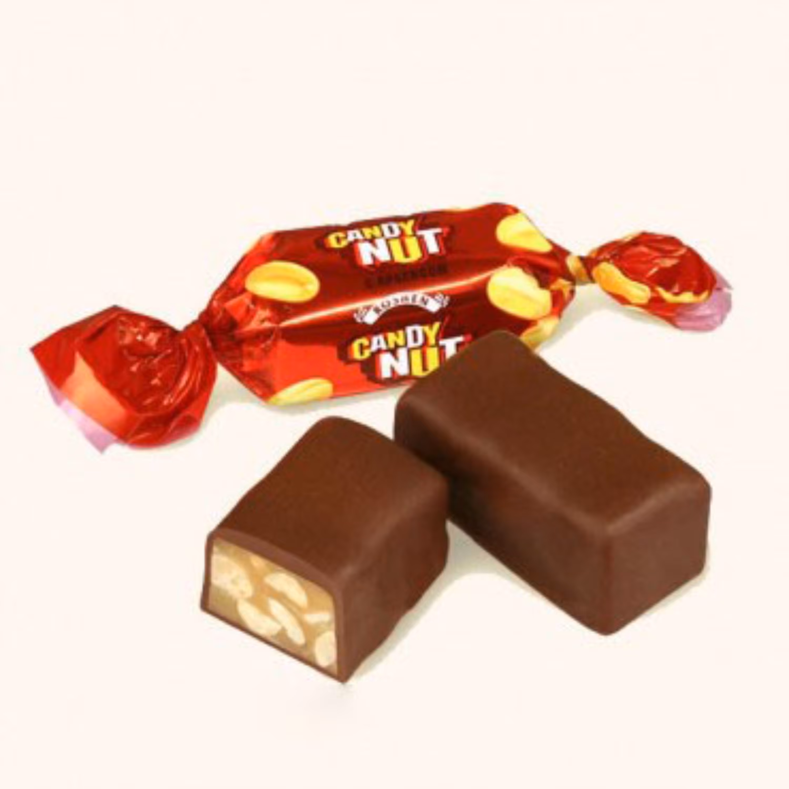 شکلات کارامل و تکه های بادام زمینی روشن 1 کیلویی Roshen Candy Nut