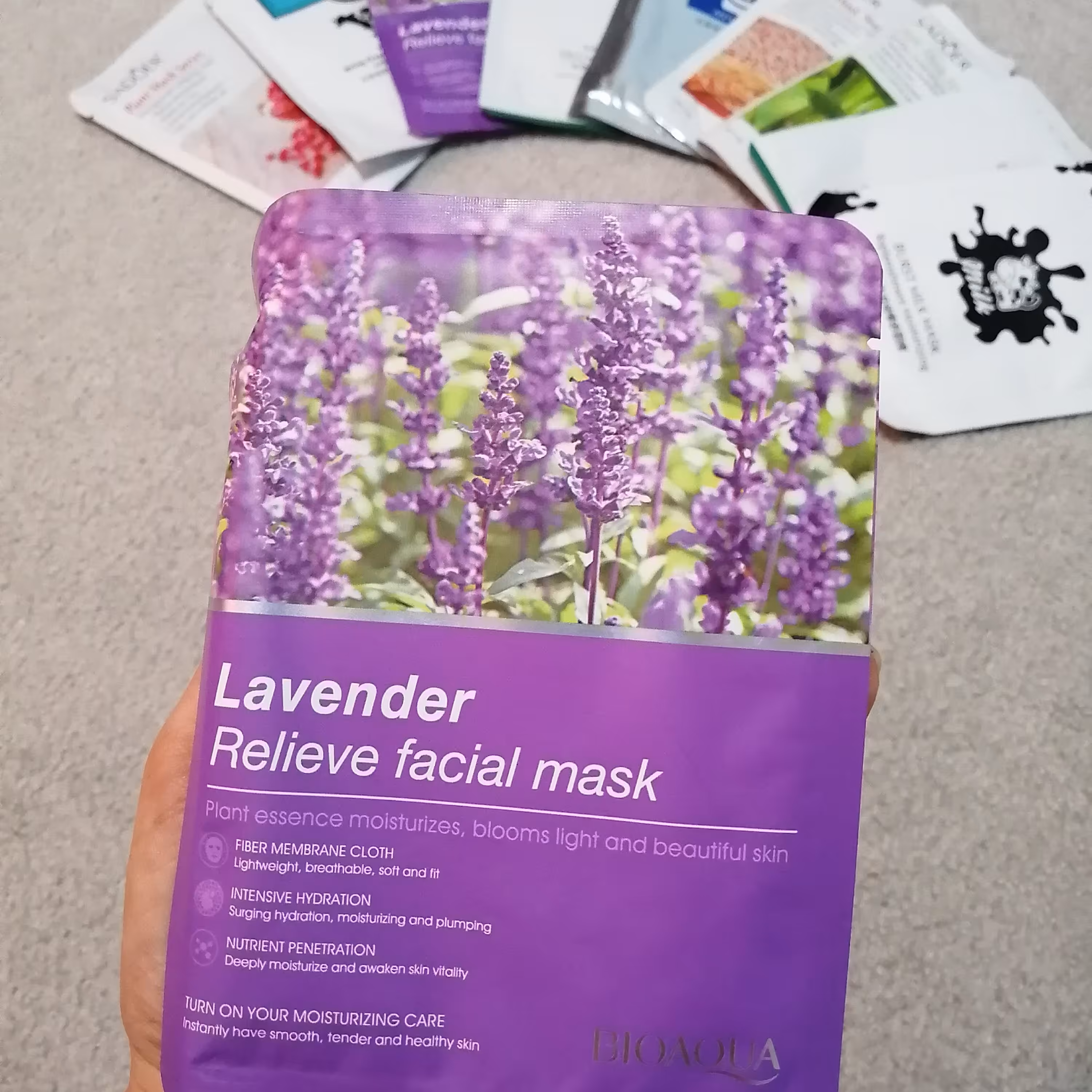 ماسک ورقه ای بیوآکوآ گل لاوندر صورت بسیار با صرفه جفت 20 تومن