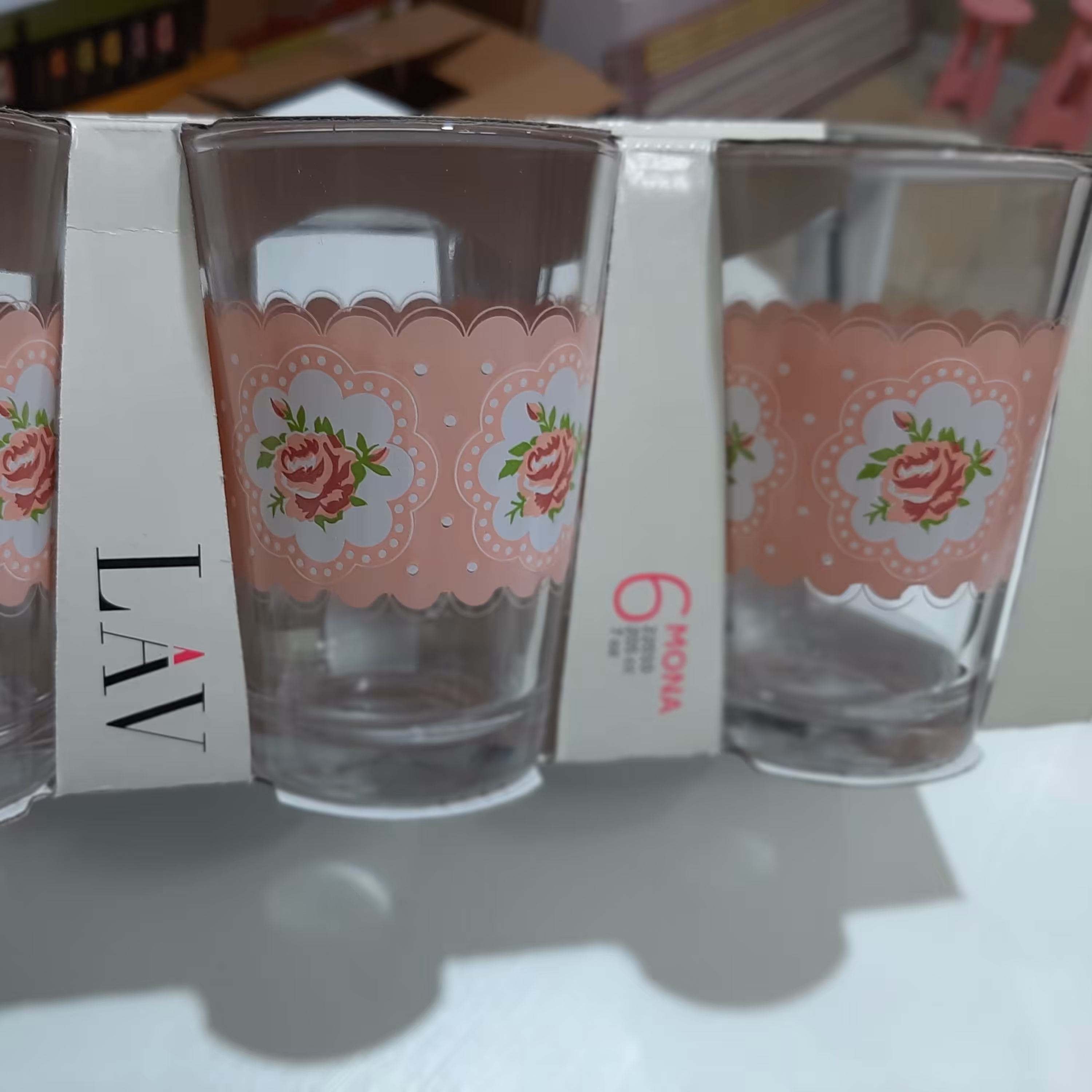 لیوان برندLAVگلداردر3طرح پک 6تایی