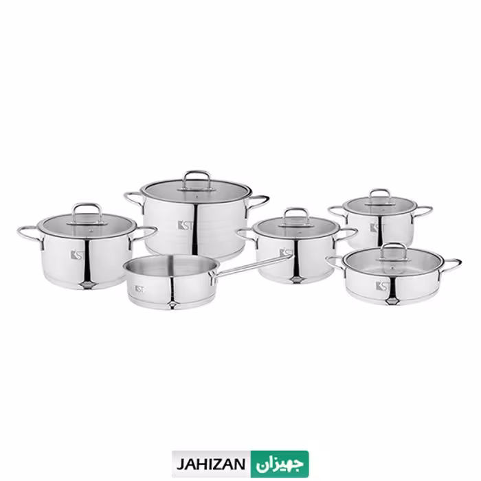 سرویس قابلمه استیل 11 پارچه کی اس تی مدل 7010