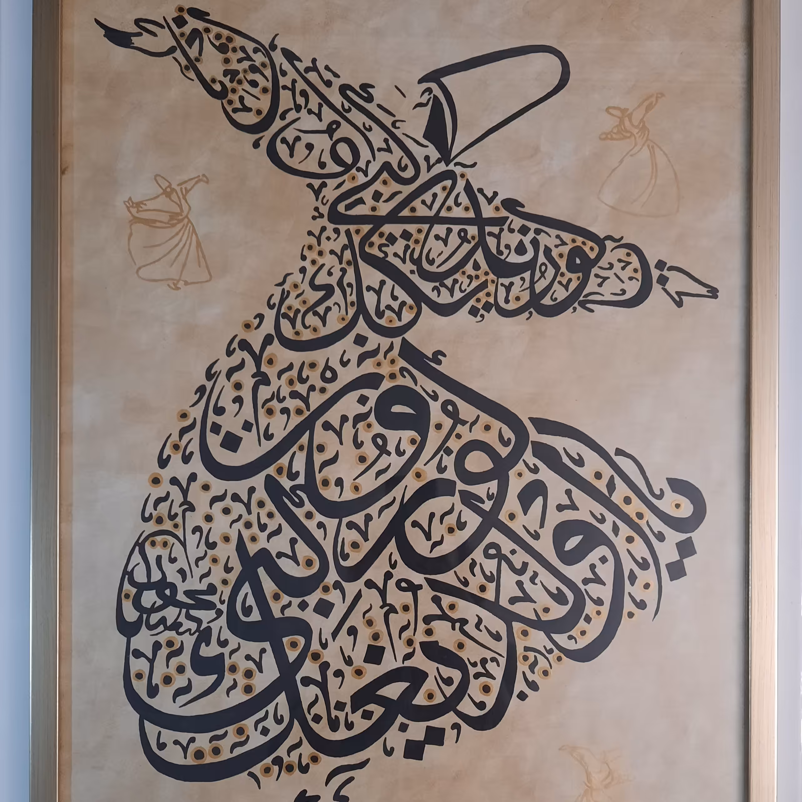 خط و رقص سماء.متریال اکرولیک.سایز  53در73.همراه با قاب.