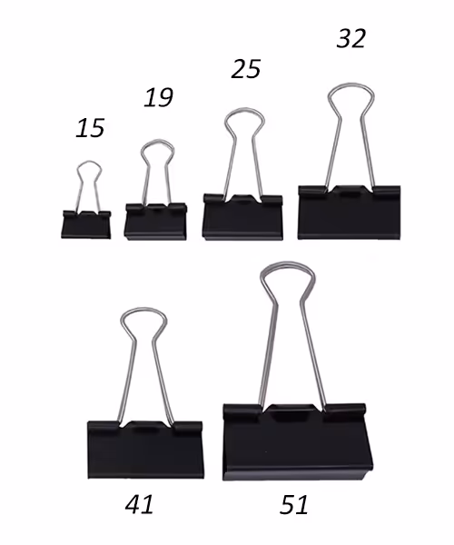 گیره  دوبل  مشکی نمره 25(بسته12عددی)