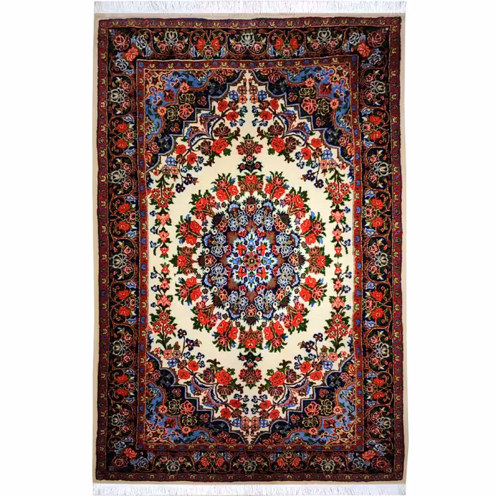 فرش دستبافت دو متری طرح گل بیجار کد 248