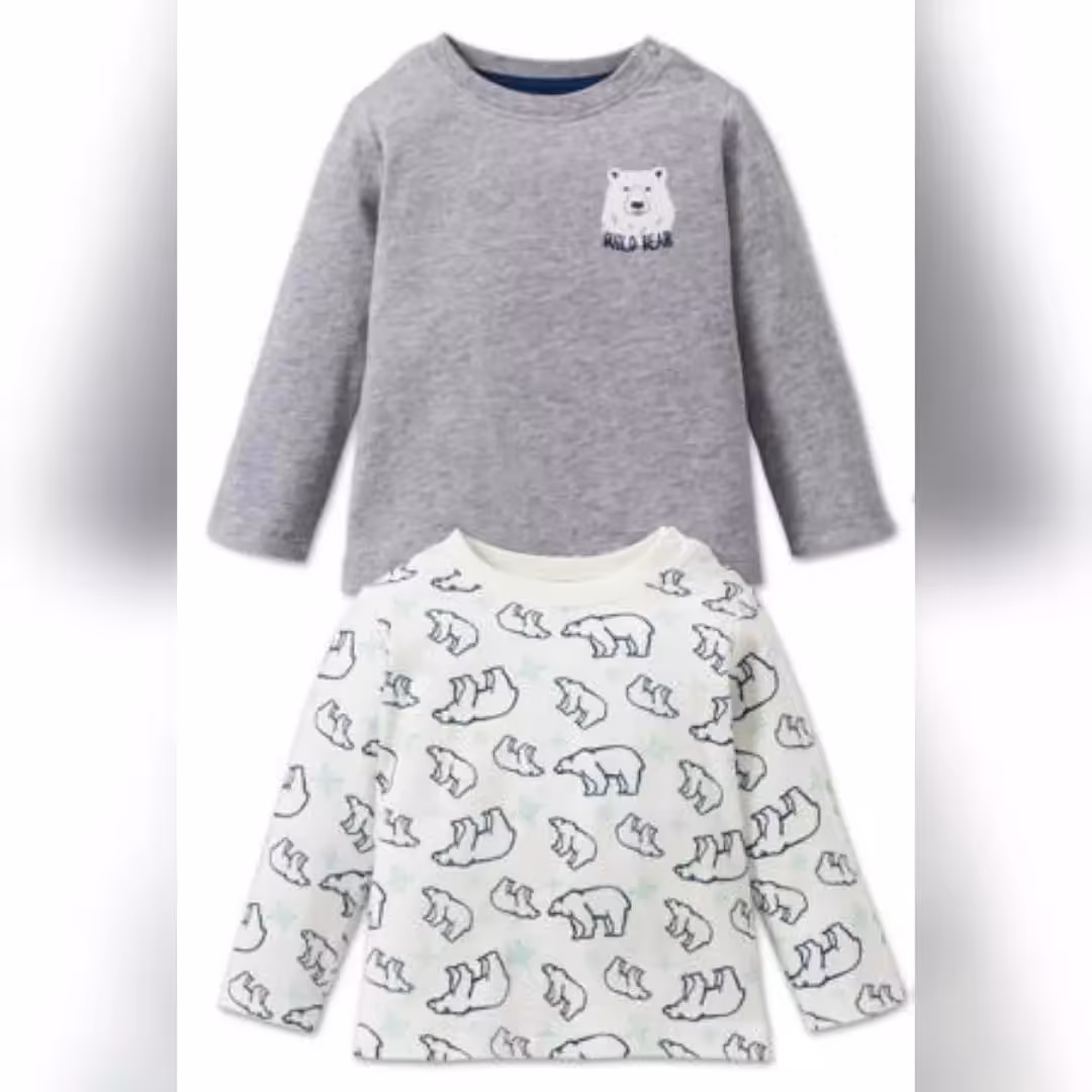 پک دو عددی بلوز نخی نوزادی لوپیلو lupilu آلمان ،سایز 6 تا 12 ماه (ارسال رایگان)