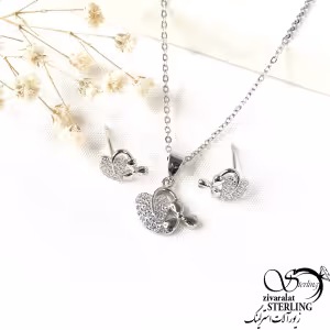 نیمست نقره ایتالیا قلب گلدار 925عیار کد 9720