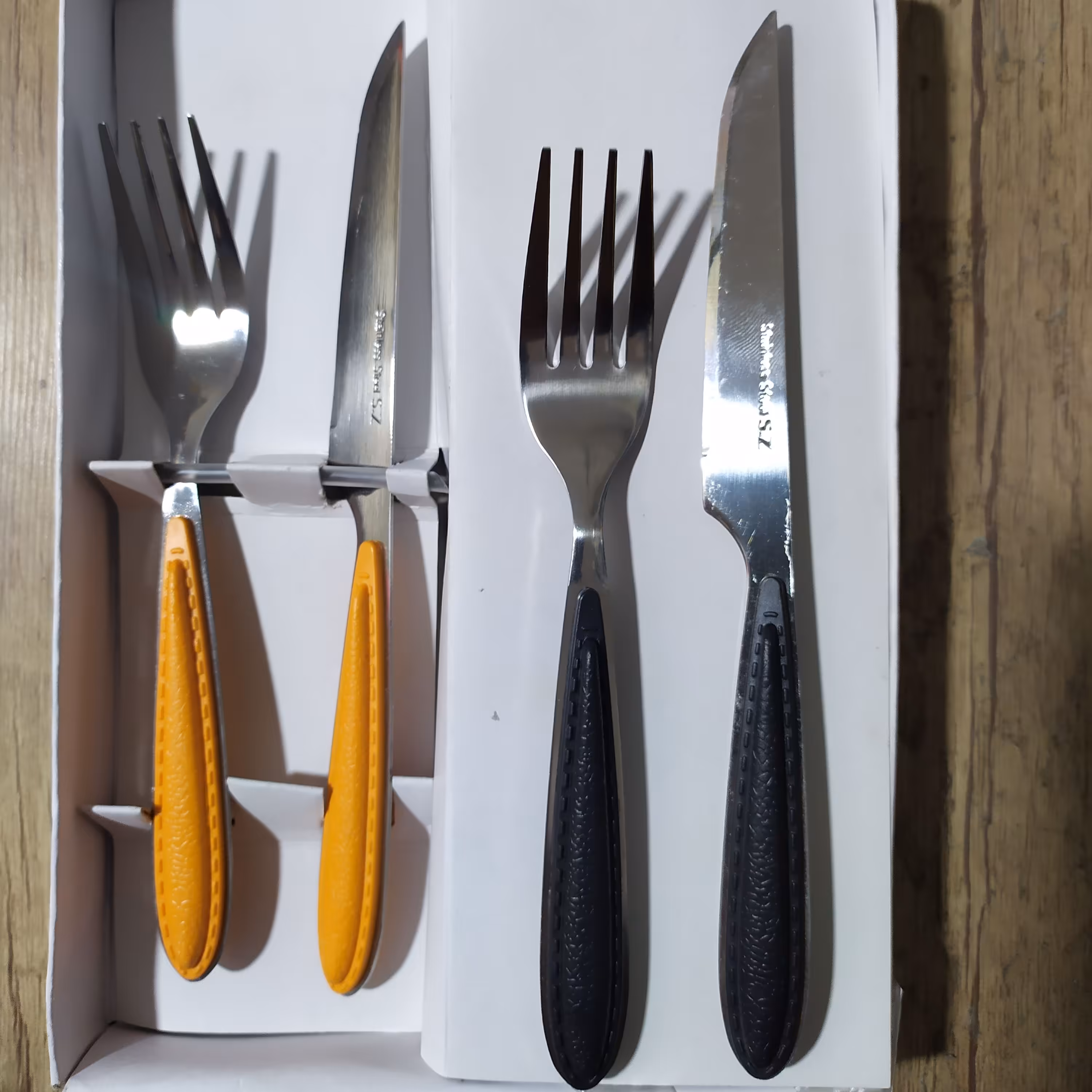 کارد چنگال تمام استیل دسته چرمی