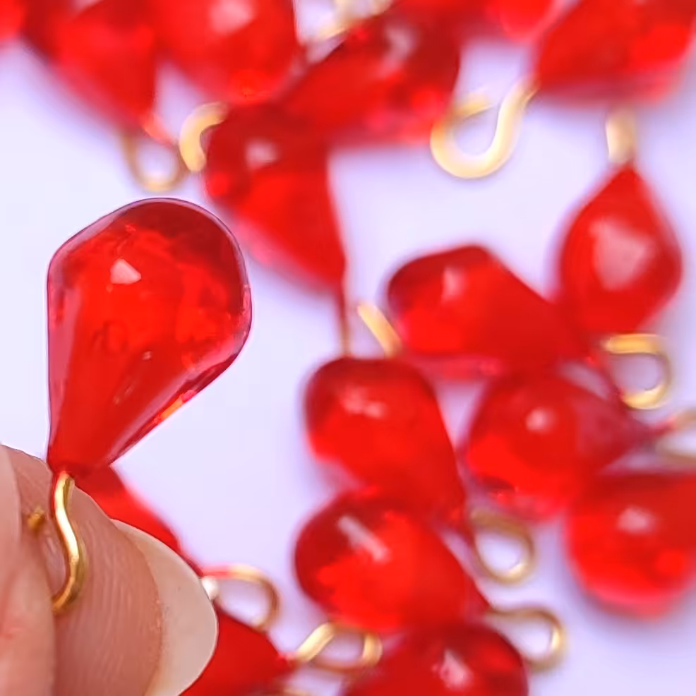 دانه انار تزیینی بسته 100عددی پایه طلایی قیمت عمده