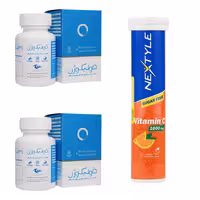 2 عدد قرص فولیکوژن اروند فارمد بسته 60 عددی  - قرص جوشان ویتامین ث 1000 نکستایل بسته 20 عددی