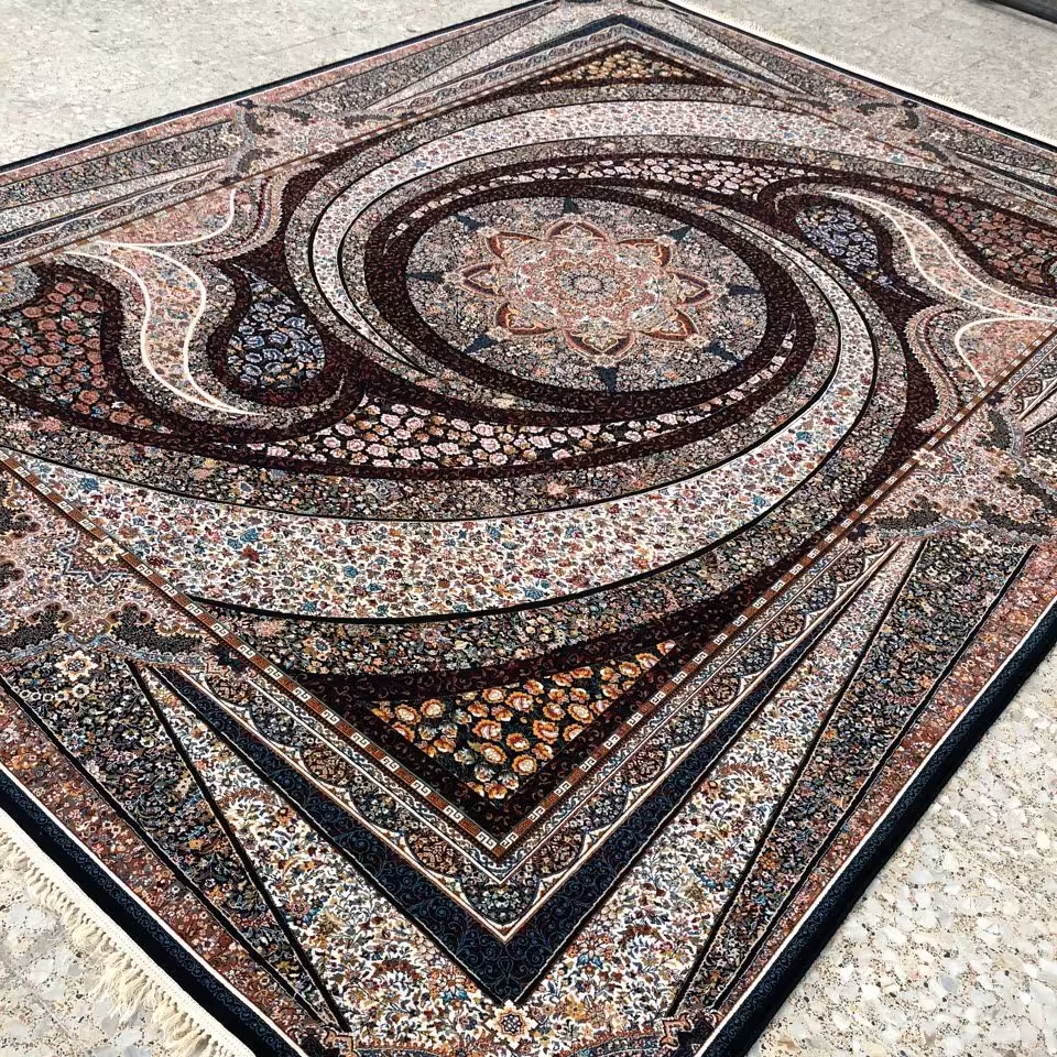 فرش 700 شانه اصلی  طرح کهکشان، 12 متری، رنگ سورمه ای