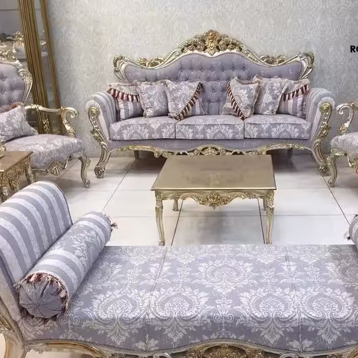 مبل سلطنتی 10 نفره با رنگ بژ 