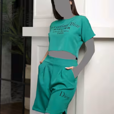 ست کراپ شلوار دخترانه و زنانه DIOR