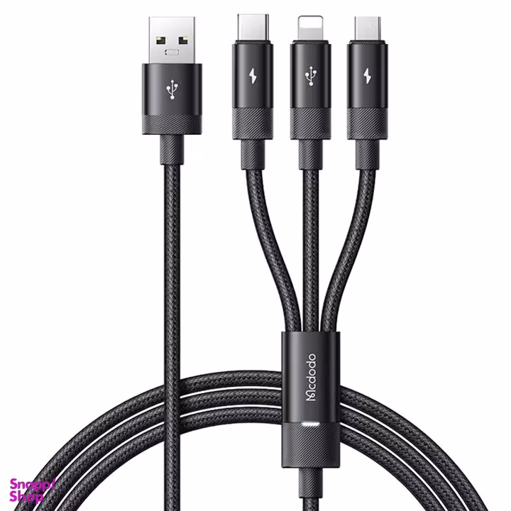 کابل دیتا USB به Lightning/USB-C/MircoUSB مک دودو مدل CA-579 طول 1.2 متر