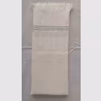 حوله دستباف دست و صورت ساده سفید با حاشیه های سبز لجنی