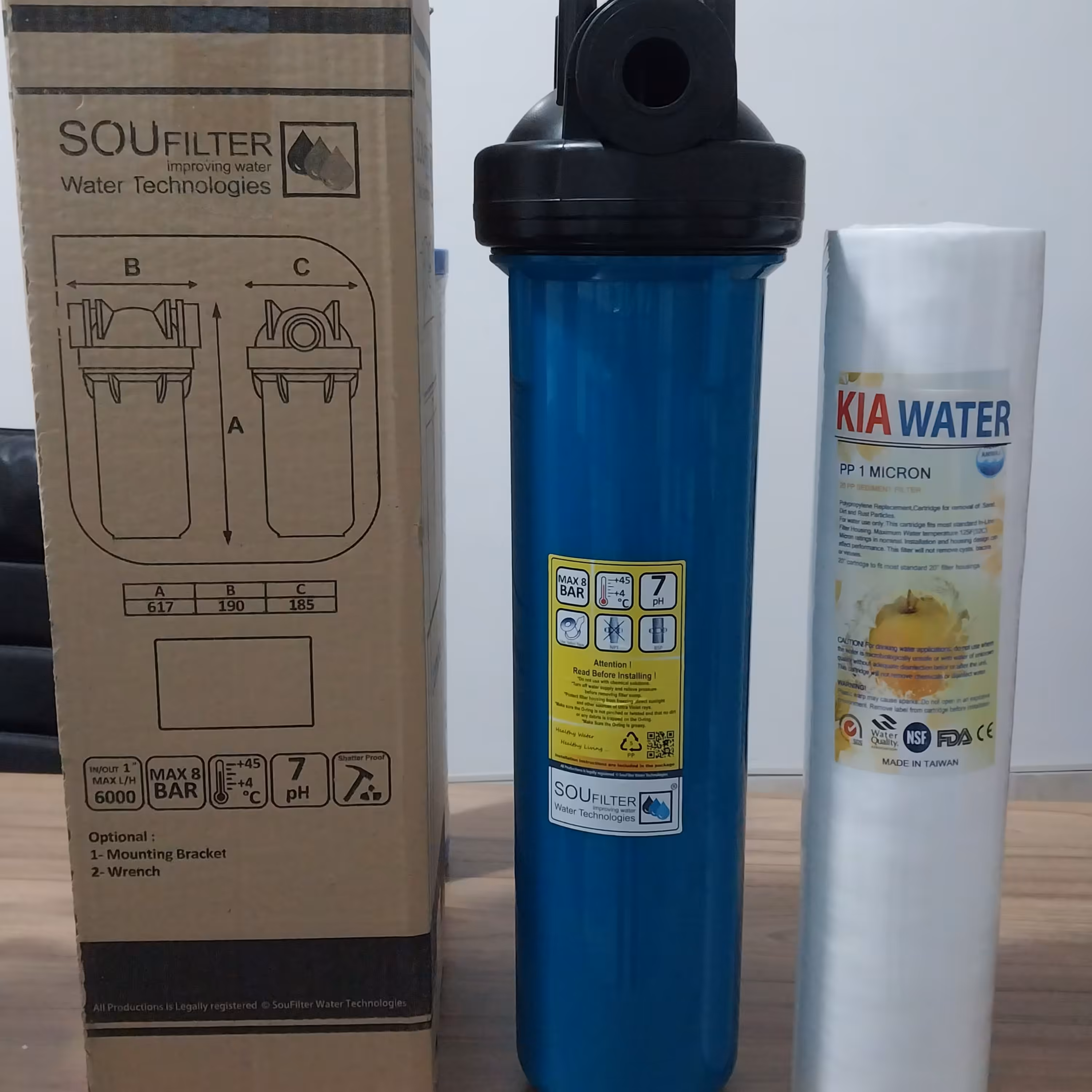 هوزینگ جامبو 20 اینچ همراه فیلتر پ پ برای حذف گل و لای .ذرات اهن.رسوبات وذرات 