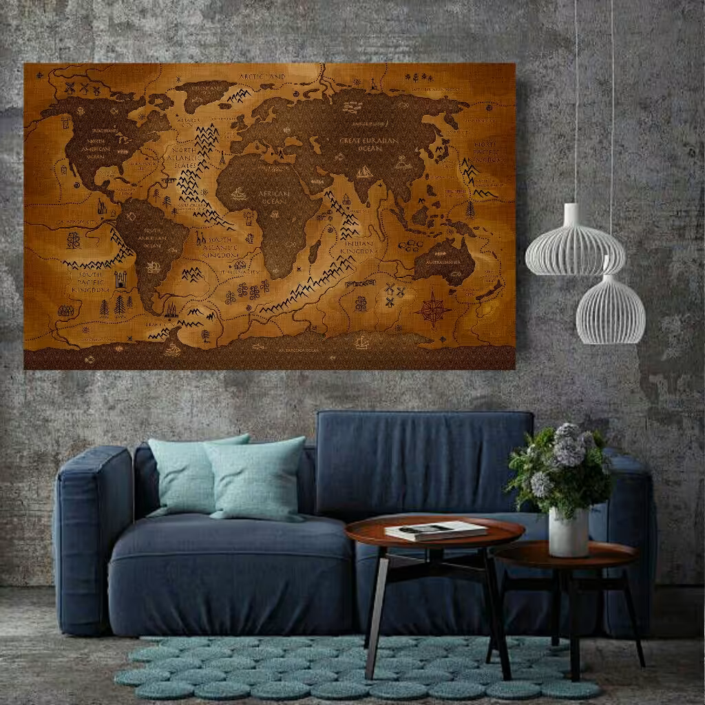 تابلو بوم طرح نقشه آنتیک کد n103