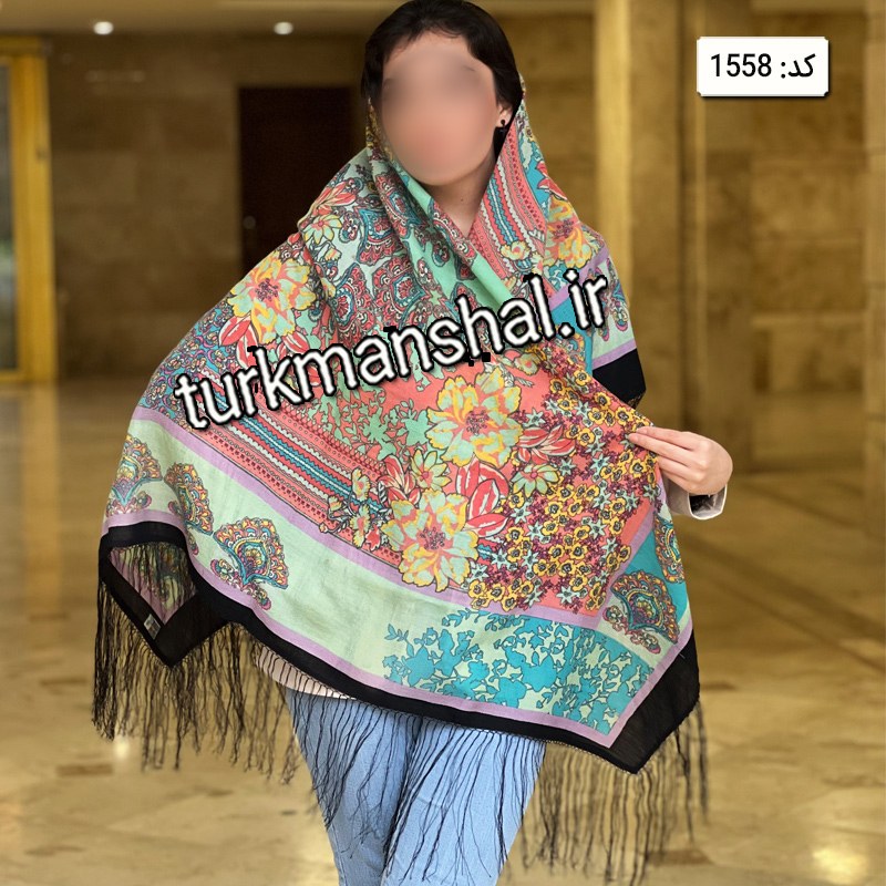 روسری ترکمن ابریشمی (ایتالیایی) کد 1558