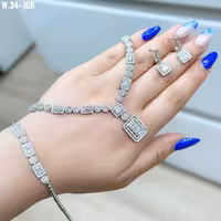 سرویس امرالدکات جواهری نقره925اصل ابکاری طلاسفید همراه باشناسنامه و فاکتور اصالت