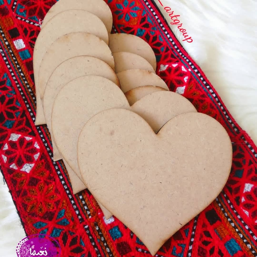 زیر لیوانی قلبی چوب ام دی اف (6عددی)