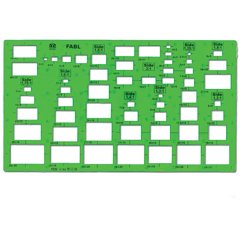 شابلون مهندسی مستطیل فابل کد FB 417