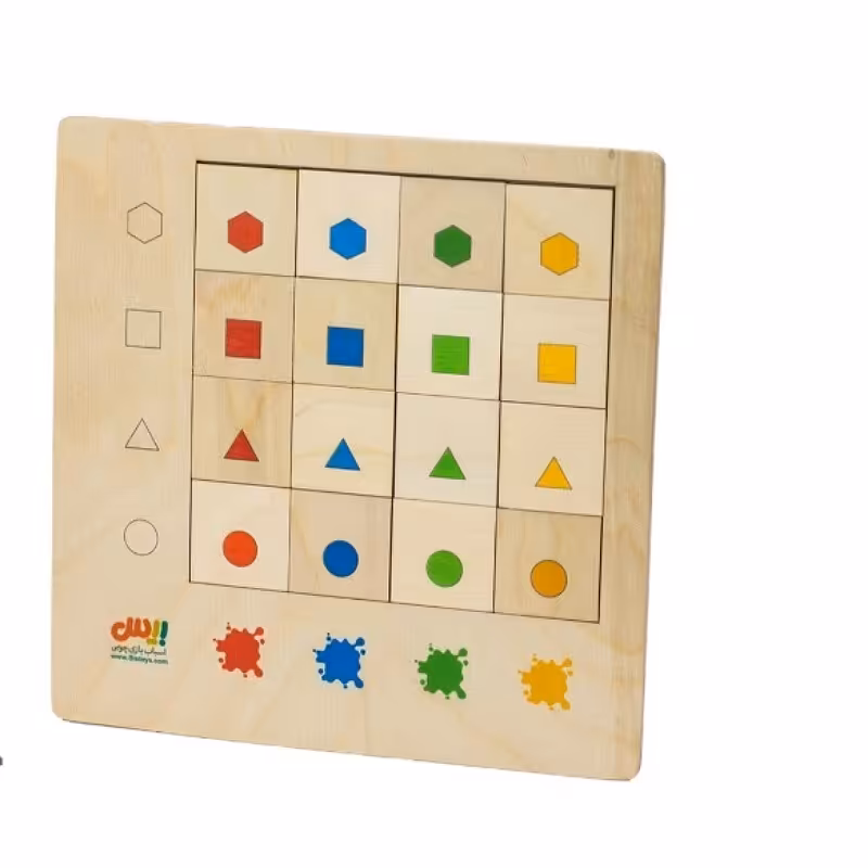 پازل هوش 16 قطعه اشکال هندسی بیس