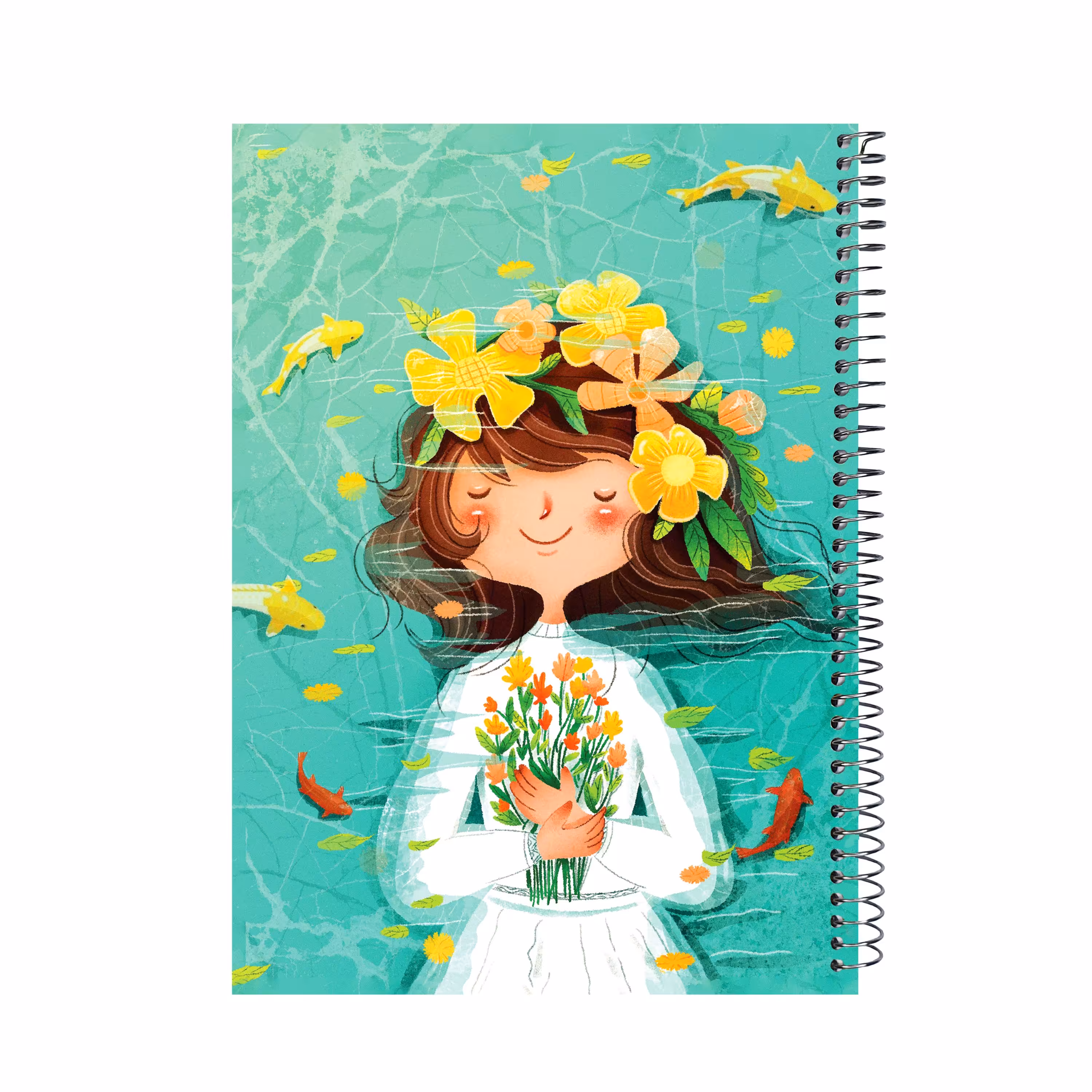 دفتر 100 برگ جلدسخت پدیده نقش طرح دختر بهاری