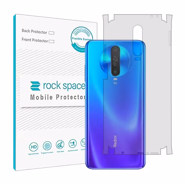 گلس محافظ پشت گوشی شیائومی Redmi K30i مدل نانو هیدروژل شفاف برند راک اسپیس کد 23849M
