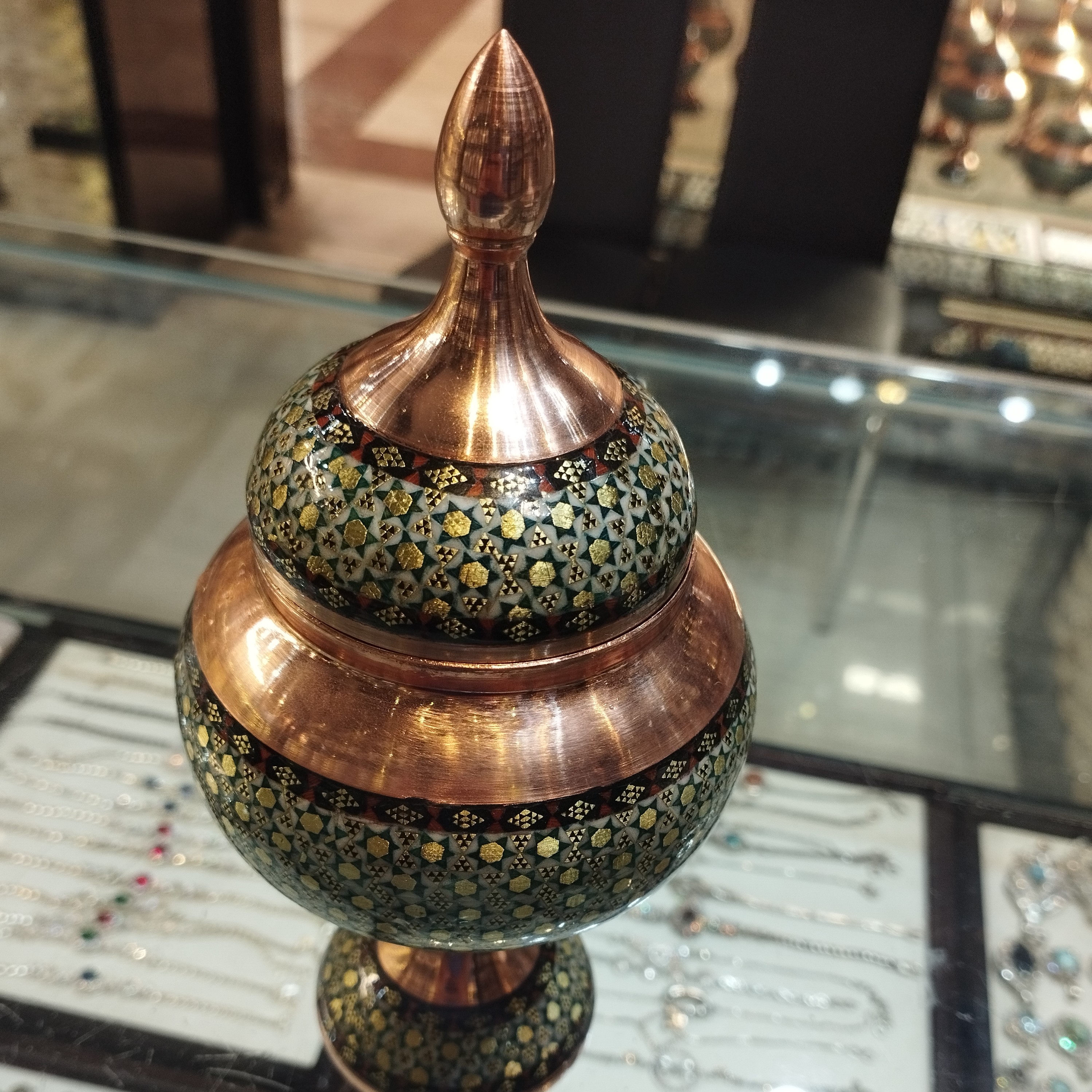 شکلات خوری پایه دار خاتم ومس