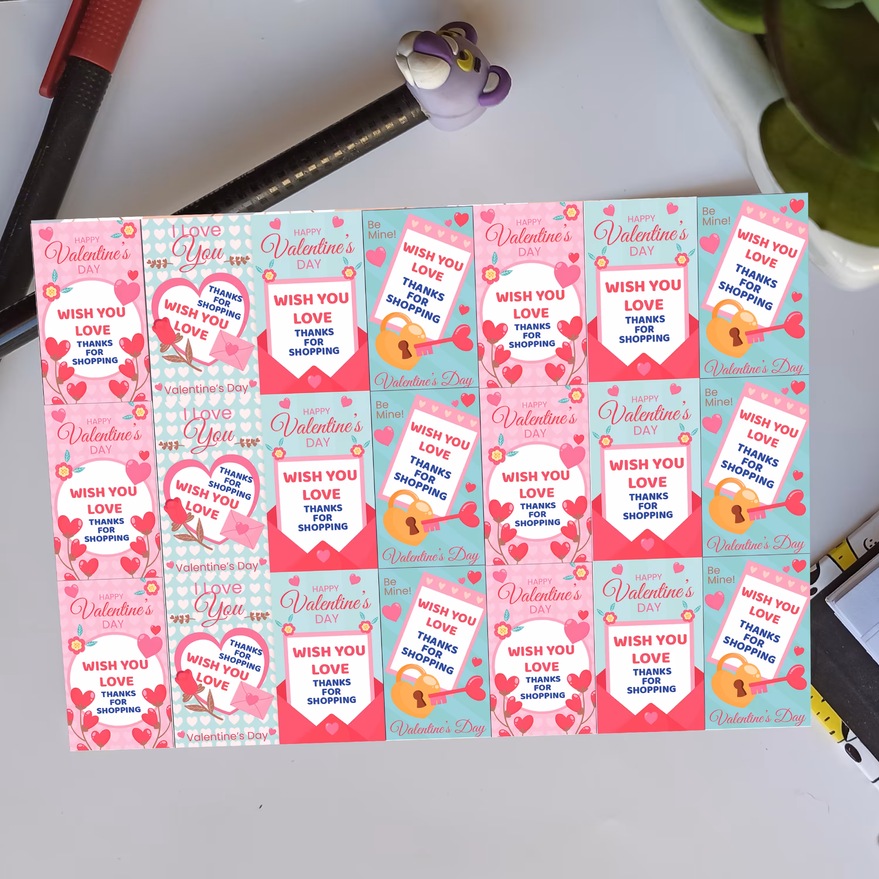 برچسب تشکر از خرید مخصوص ولنتاین کد 002
