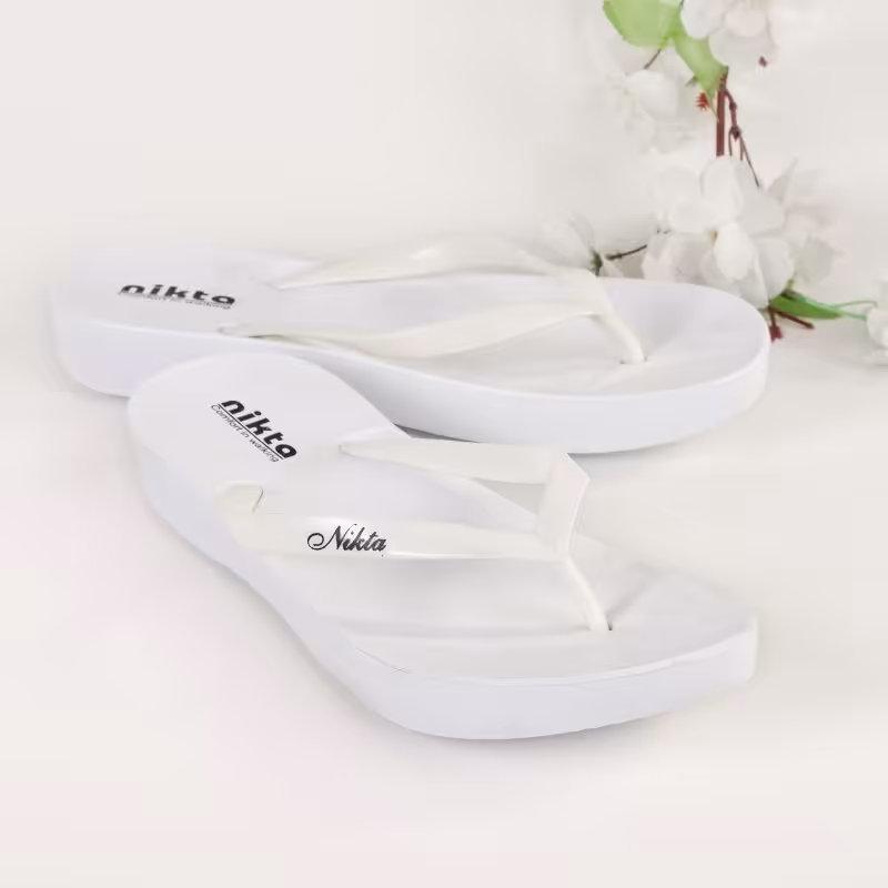 دمپایی زنانه نیکتا مدل لاانگشتی کد 204820 رنگ سفید سایز 37 تا 40