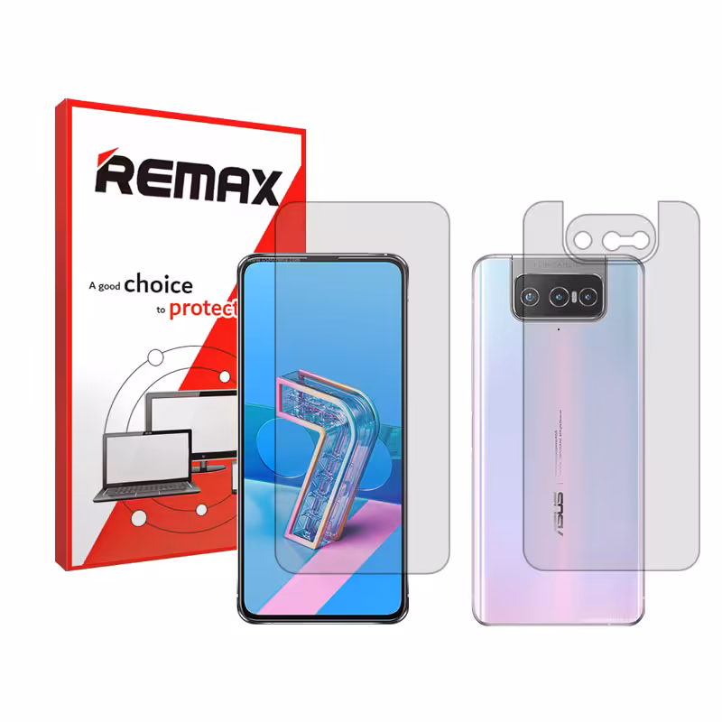 گلس صفحه نمایش و پشت گوشی ایسوس Zenfone 7 مدل شفاف برند ریمکس کد SS