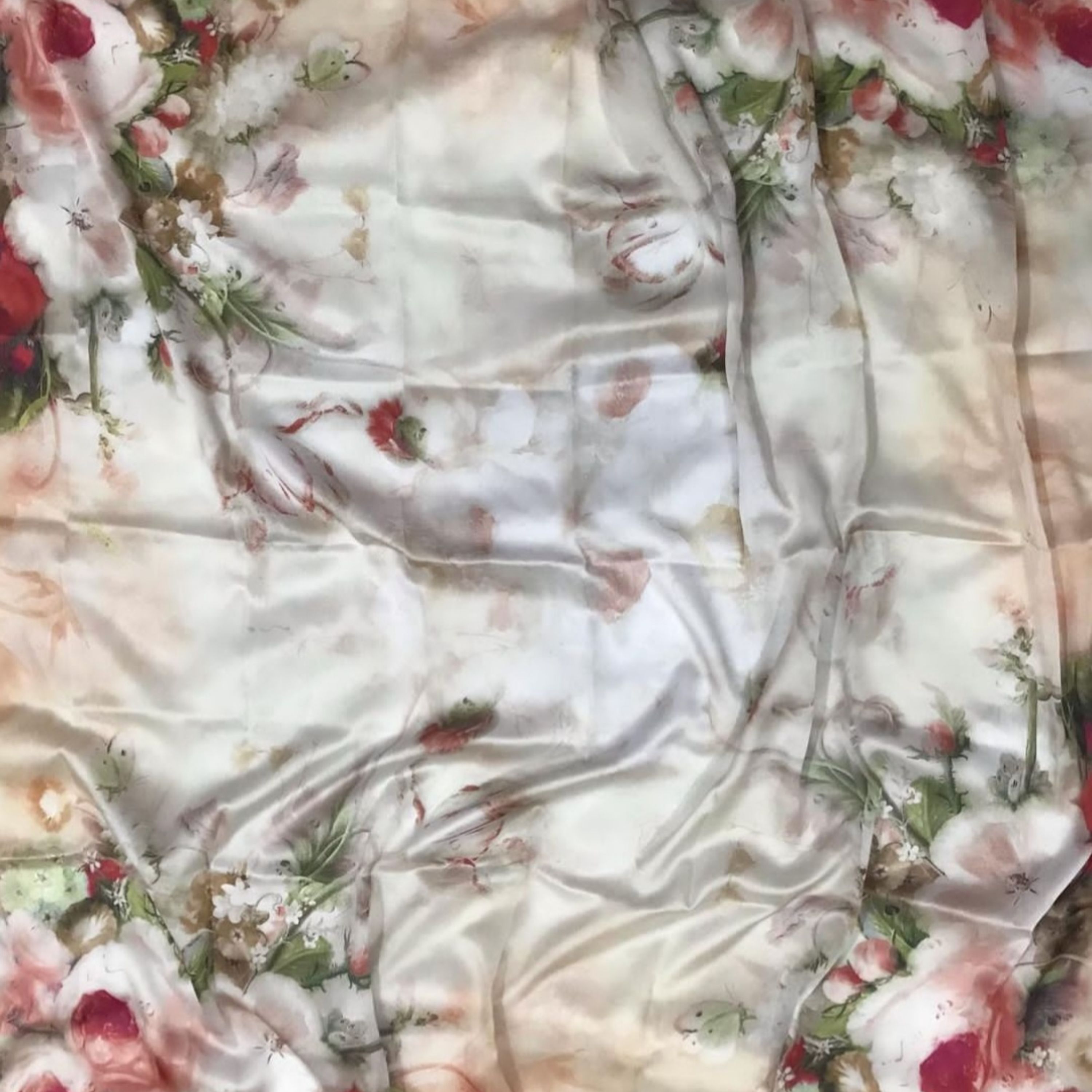 روسری سیلک مجلسی قواره 100 دور دست دوز