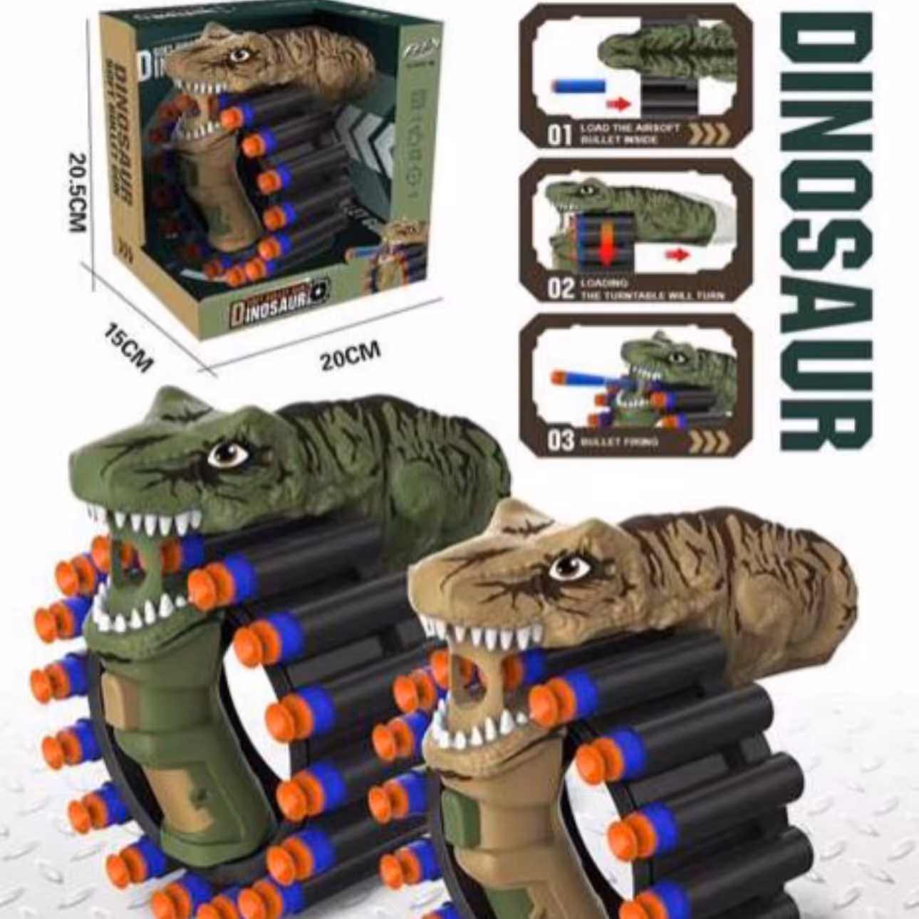 تفنگ رگباری شارژی طرح دایناسور حرفه ای 