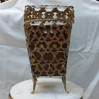 سطل دستمال4گوش 4پایه کوتاه برنز کد1003077