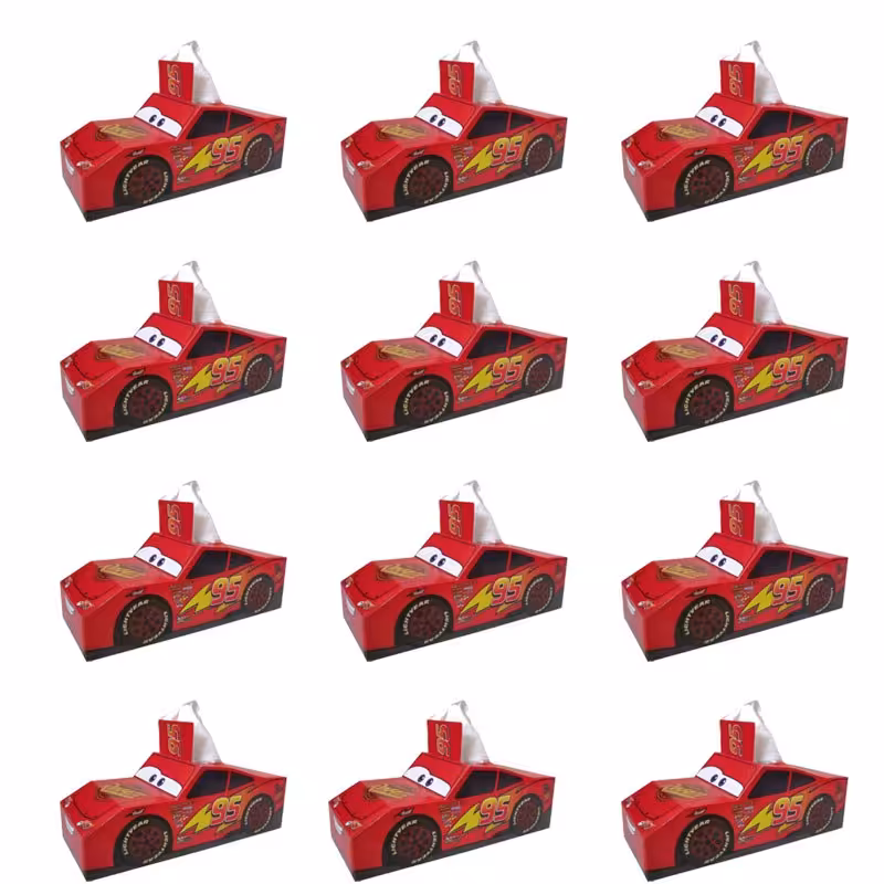 دستمال کاغذی طرح مکویین قرمز  مجموعه 12 عددی 