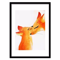 قیمت و خرید تابلو دکوراتیو مدل نقاشی آبرنگ روباه کد 075