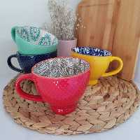فنجان لته خوری طرح دار دنی هوم کد 111- مدل نقطه نقطه