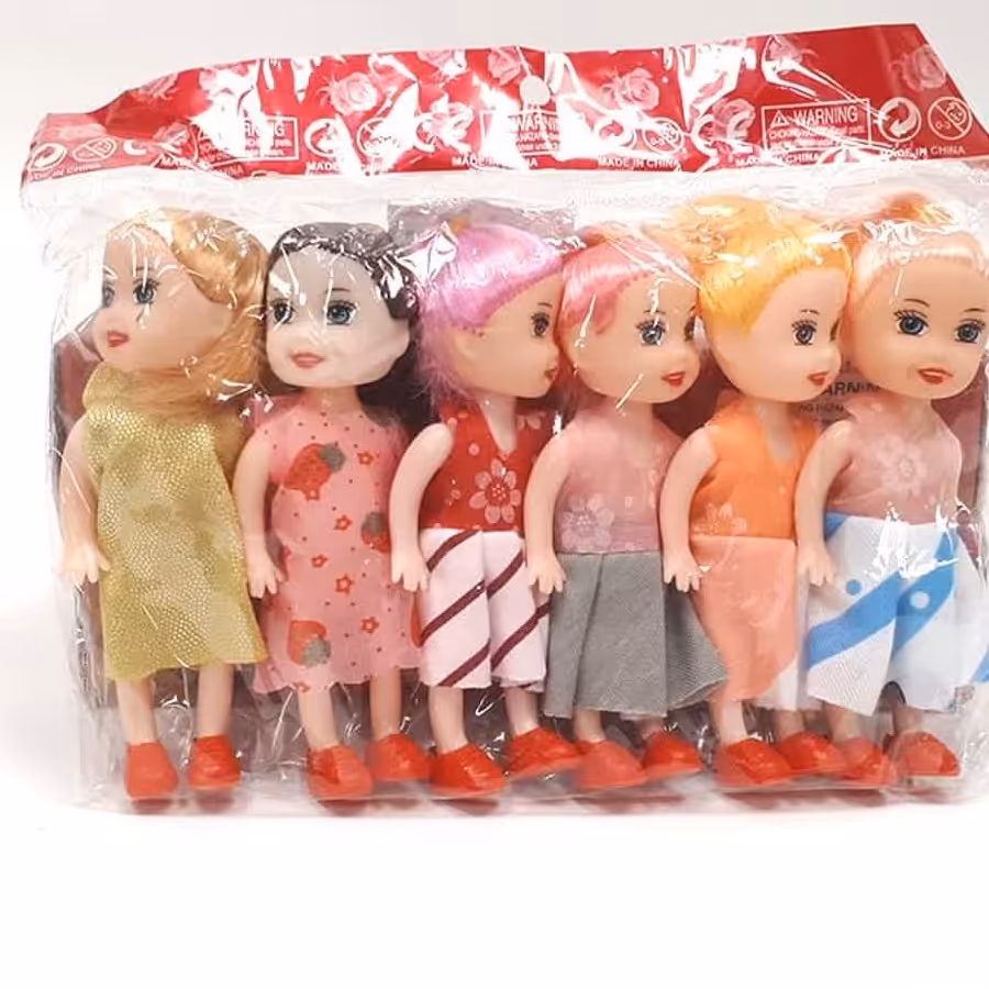 عروسک کوچک پلاستیکی  عروسک شش عددی   