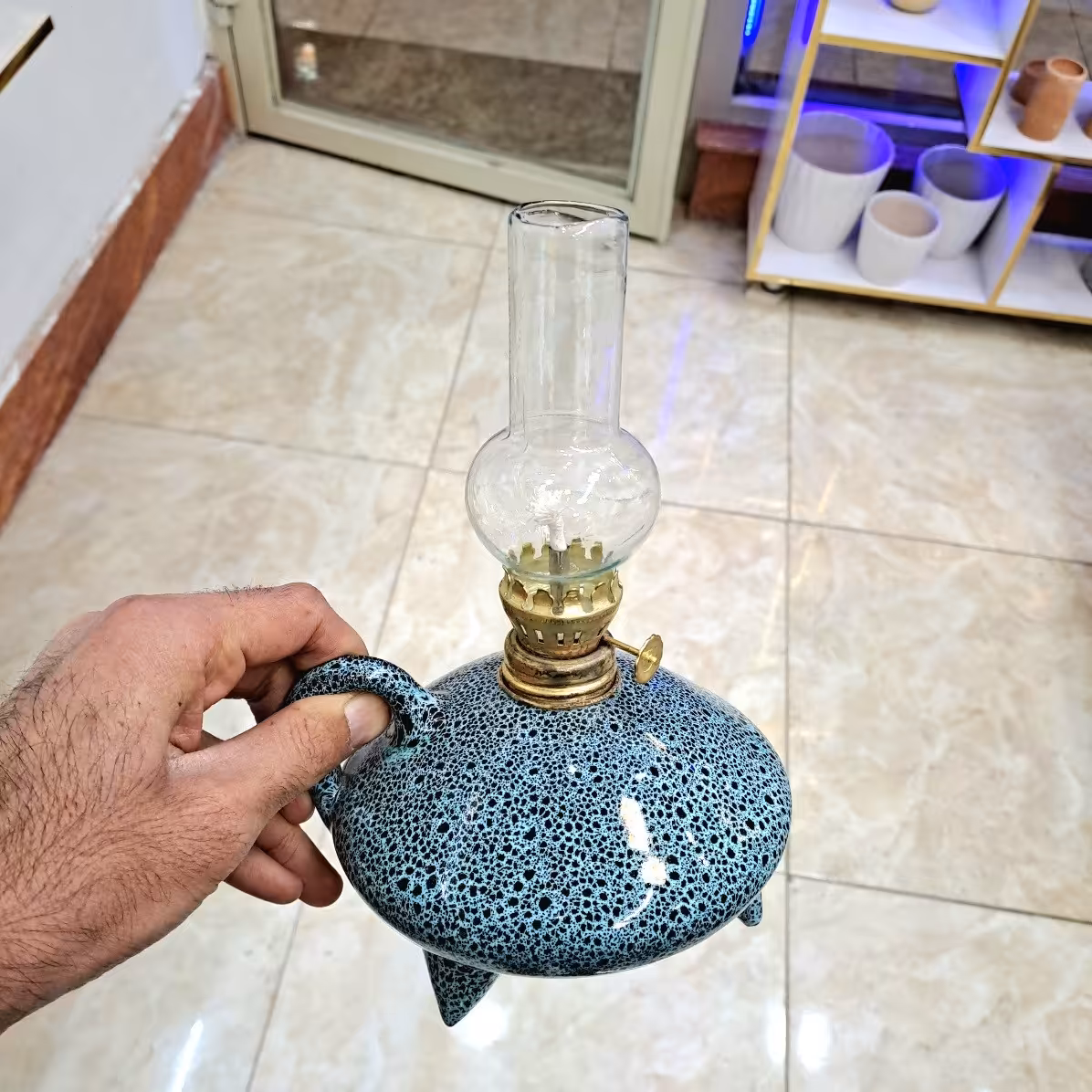  چراغ گردسوز آنتیک 3 پایه دکوری 