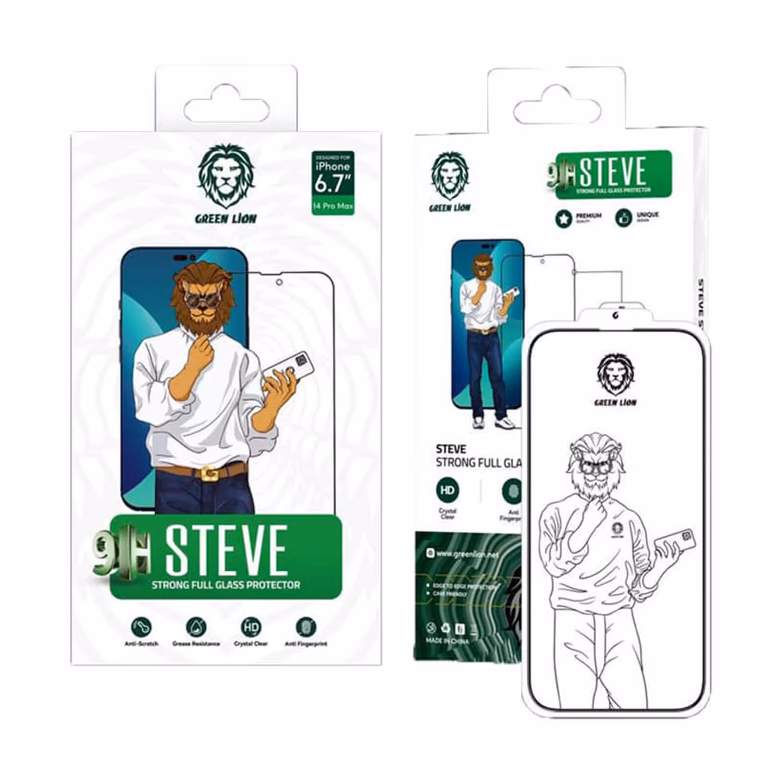 گلس گوشی iPhone 14 pro max گرین لاین مدل steve - ایسل