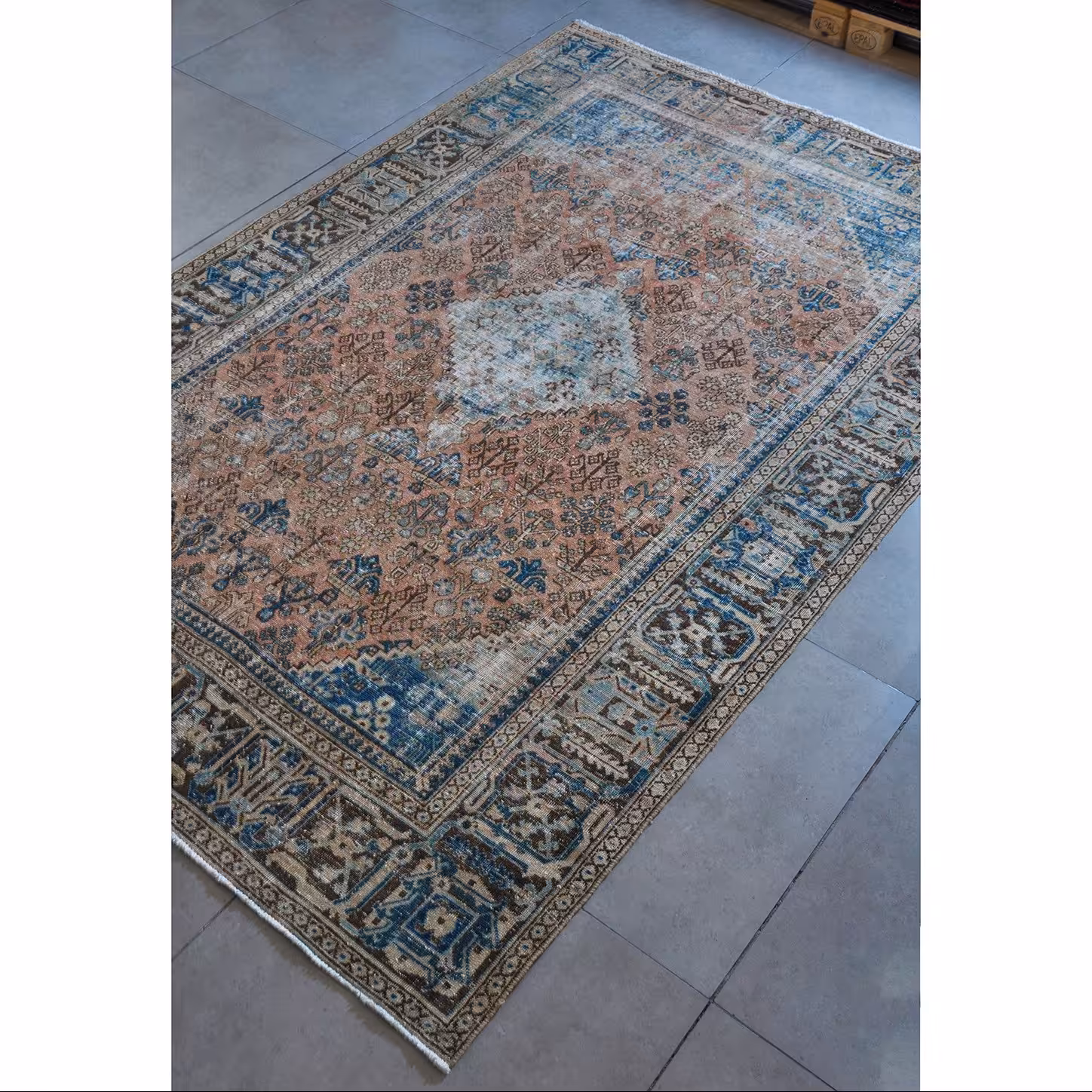 فرش دستبافت شش متری امیرخیز مدل وینتیج کد 60698